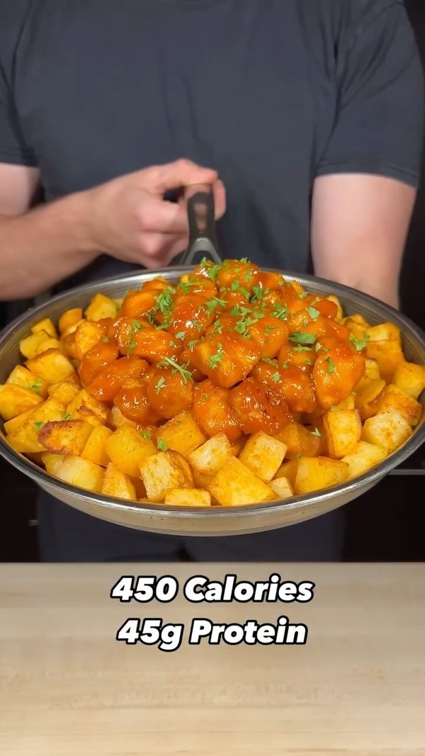 Honey Buffalo Chicken Potato Bowls