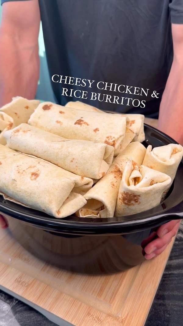 Frozen Cheesy Chicken & Rice Burritos