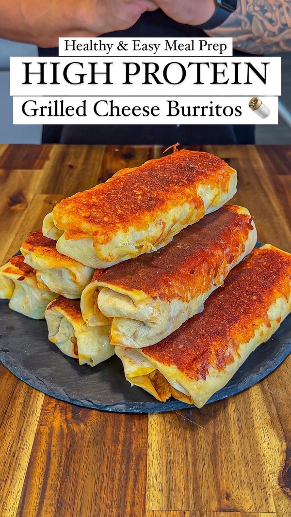 High Protein Grilled Cheese Burritos