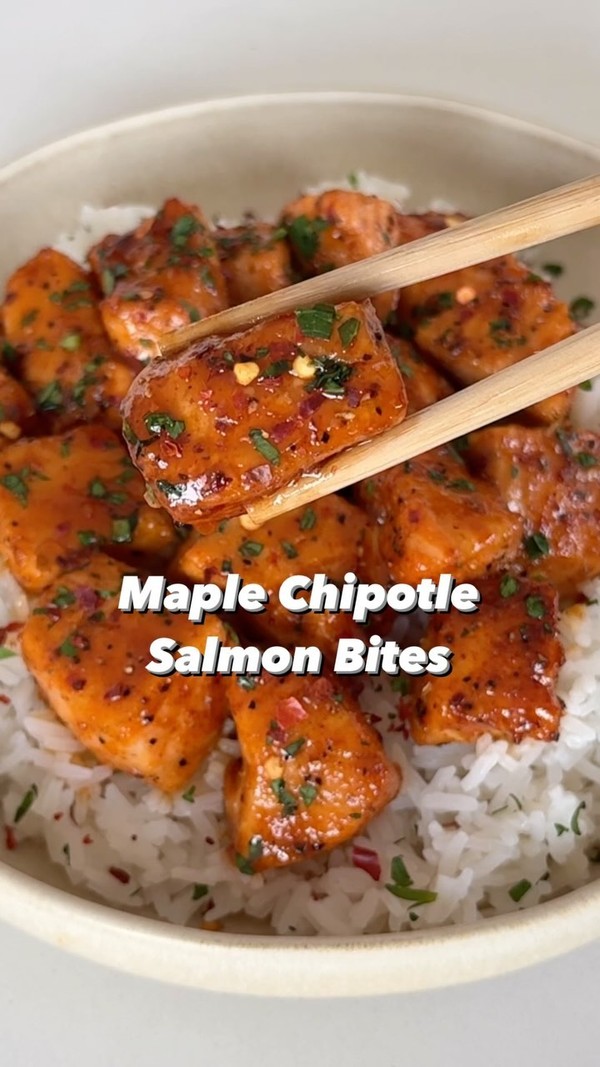 Maple Chipotle Salmon Bites
