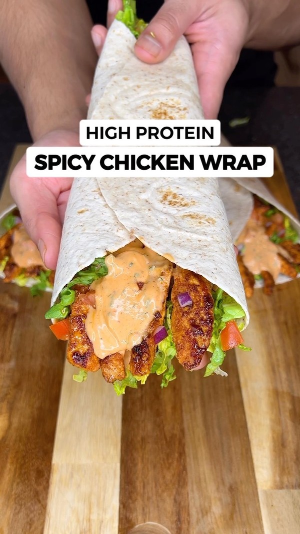 High Protein Spicy Grilled Chicken Wraps