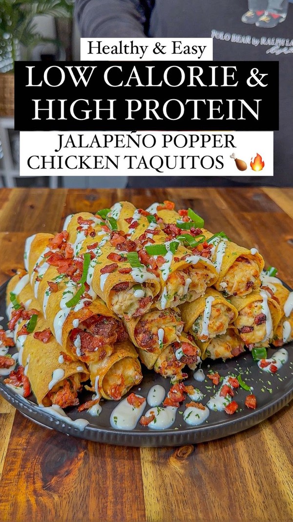 Crispy Jalapeño Popper Chicken Taquitos