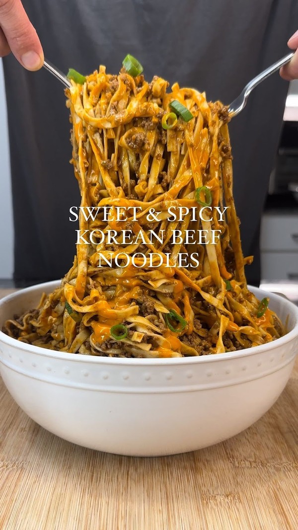 Sweet & Spicy Korean Beef Noodles