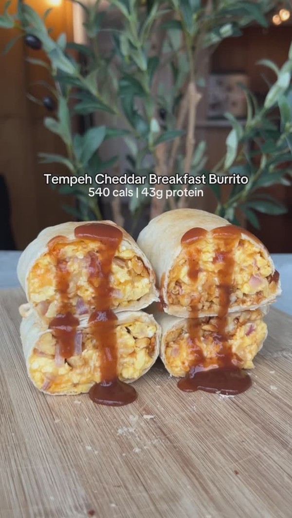 Tempeh Cheddar Breakfast Burrito