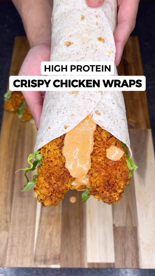 High Protein Crispy Buffalo Chicken Wraps