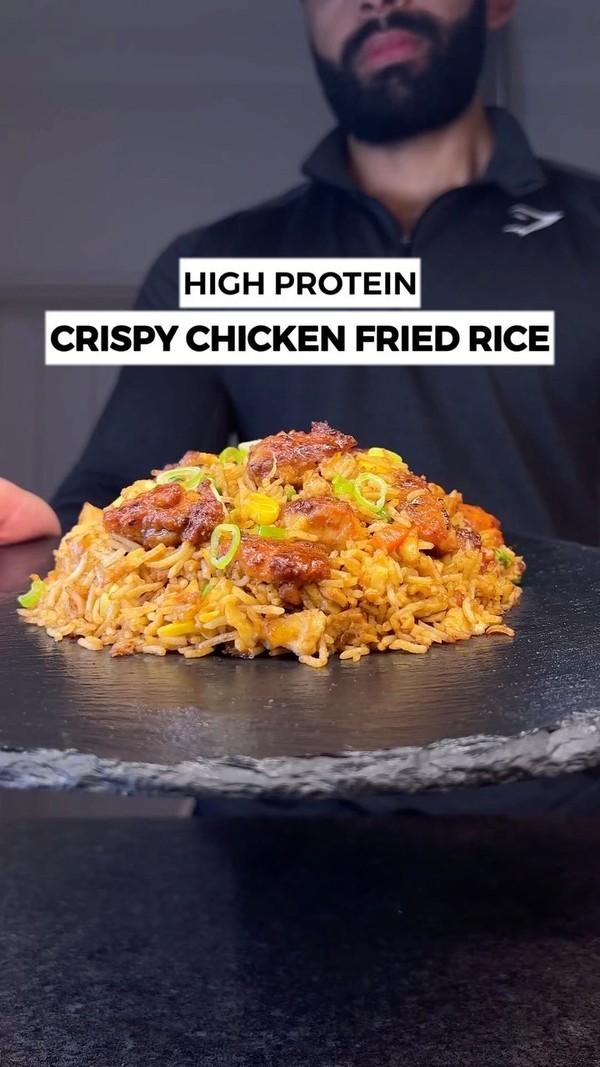 High Protein Crispy Chicken Fried Rice