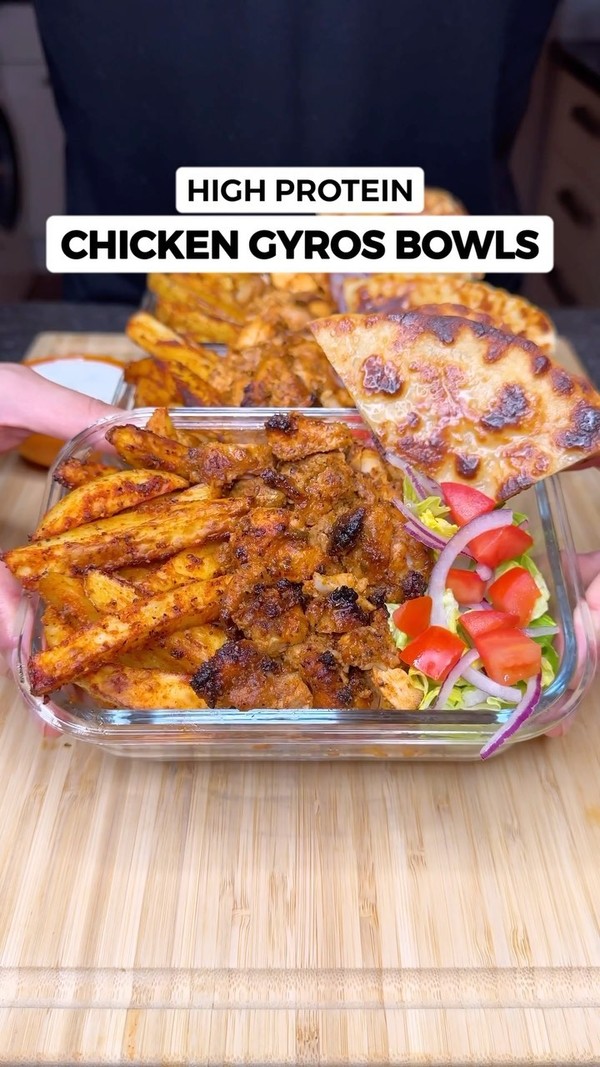 High Protein Chicken Gyros Bowls