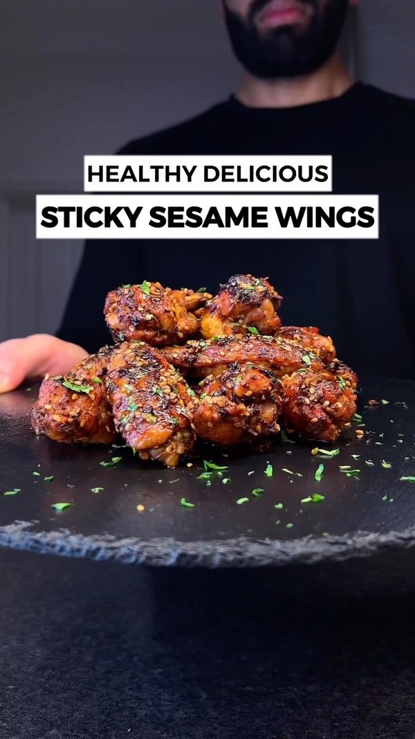 Healthy Low Calorie Sticky Sesame Wings