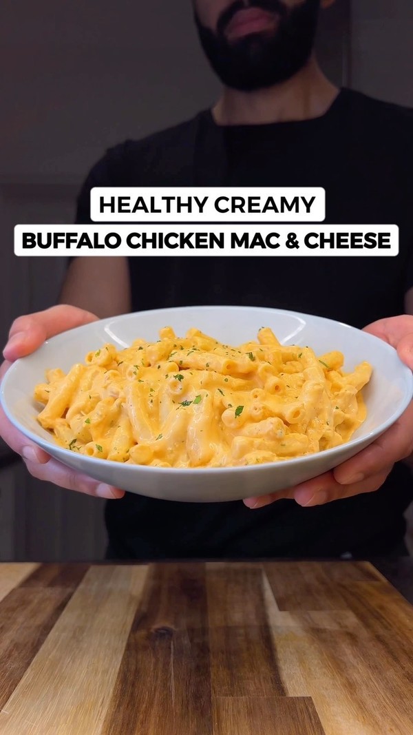 High Protein Buffalo Chicken Mac & Cheese