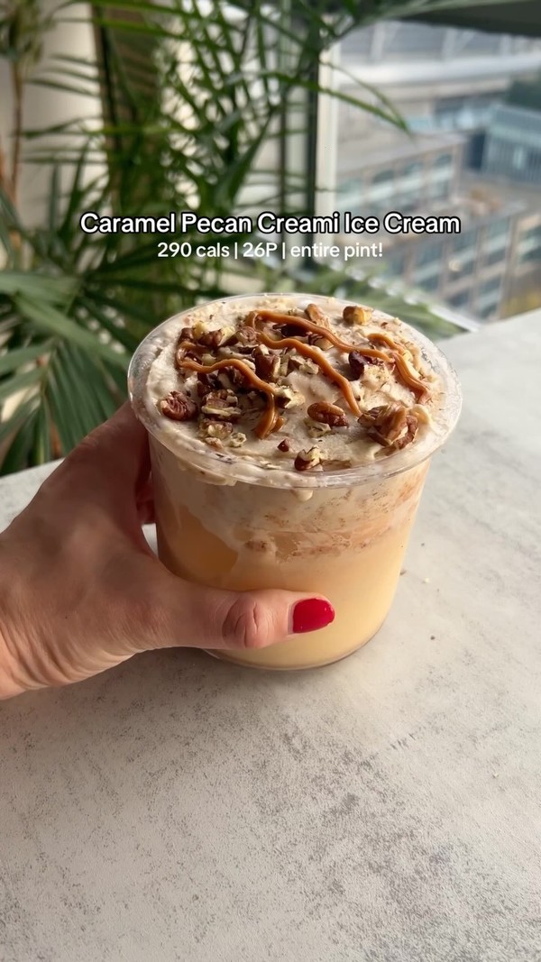 Caramel Pecan Ninja Creami protein ice cream