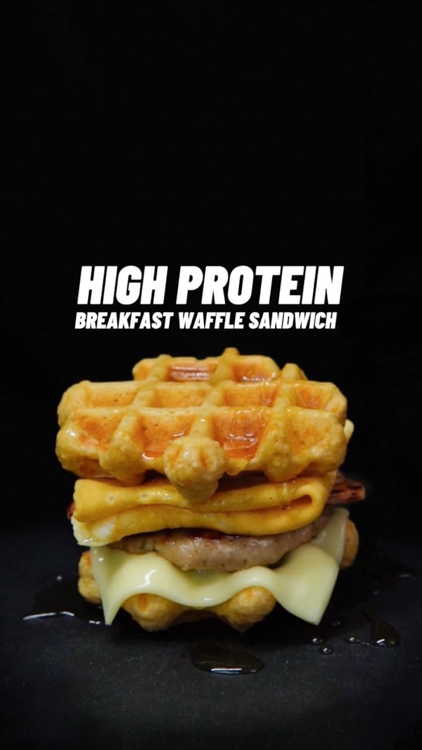 High Protein Buttermilk Waffle Sandwich