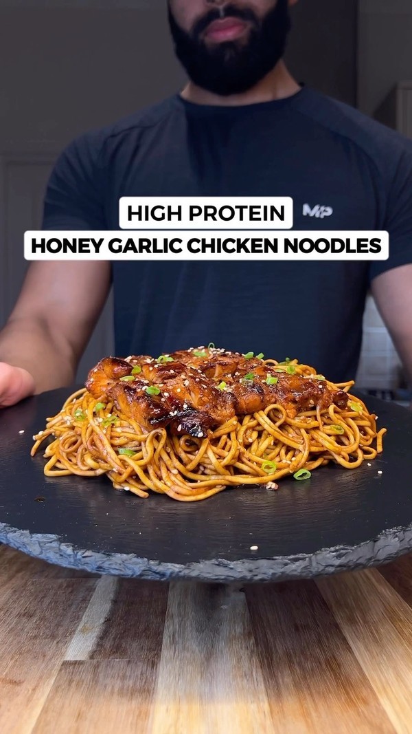 High Protein Honey Garlic Chicken Noodles