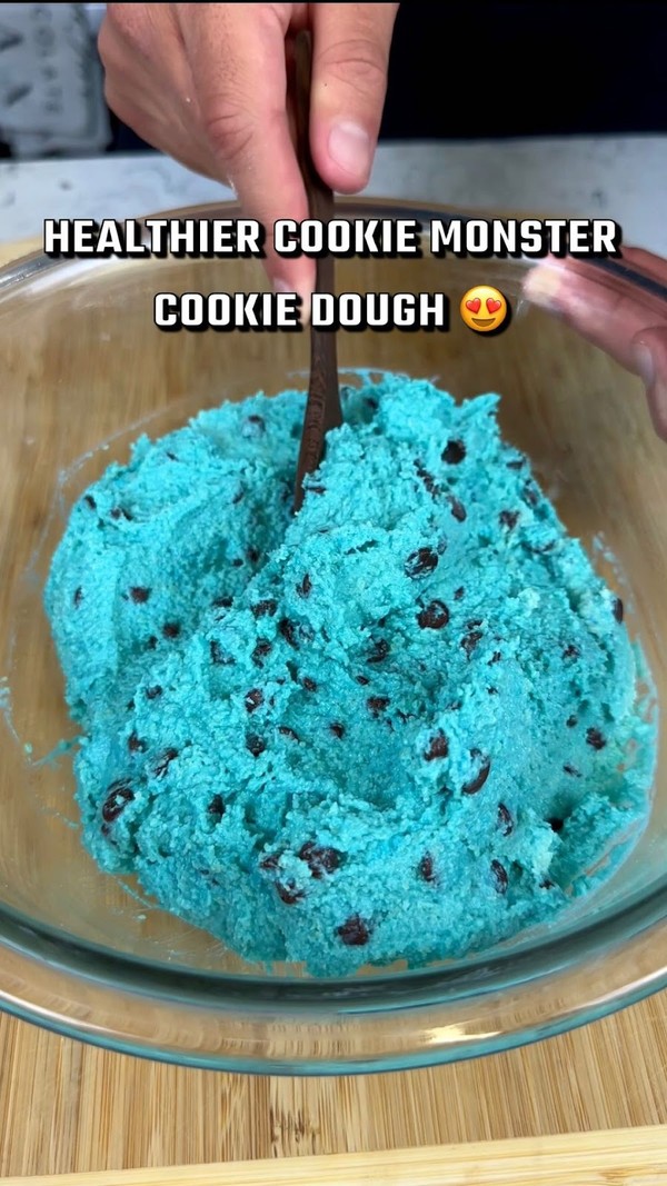 Healthier Cookie Monster Cookie Dough