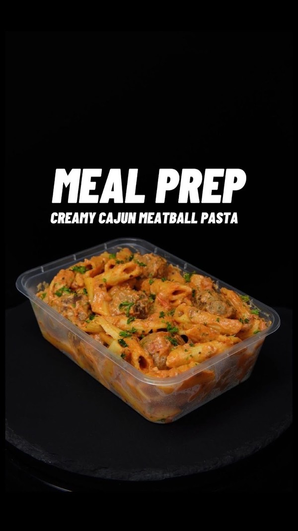High Protein Creamy Cajun Meatball Pasta