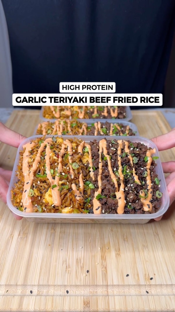 High Protein Garlic Teriyaki Beef Fried Rice