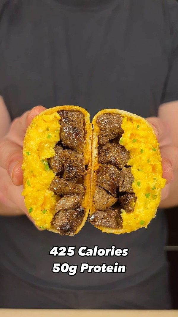 Garlic Butter Steak Breakfast Burritos