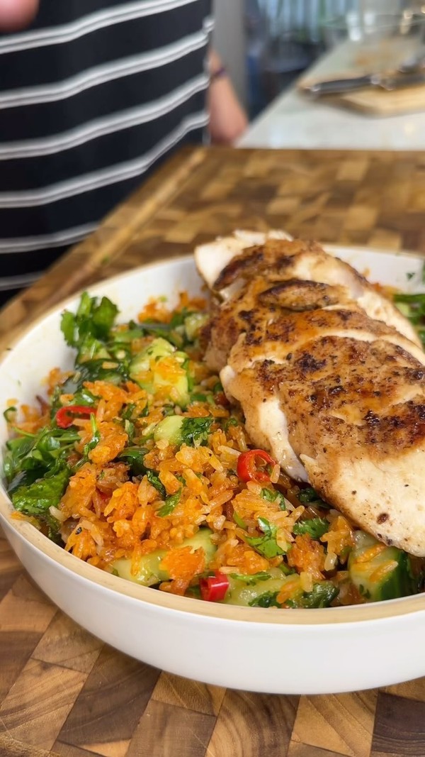 Crispy Rice Salad with Chicken