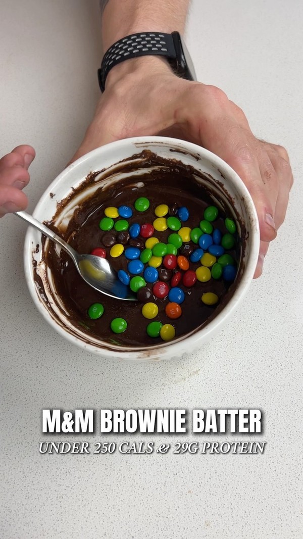 M&M Protein Brownie Batter