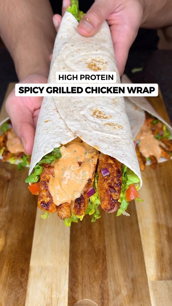 High Protein Spicy Grilled Chicken Wraps