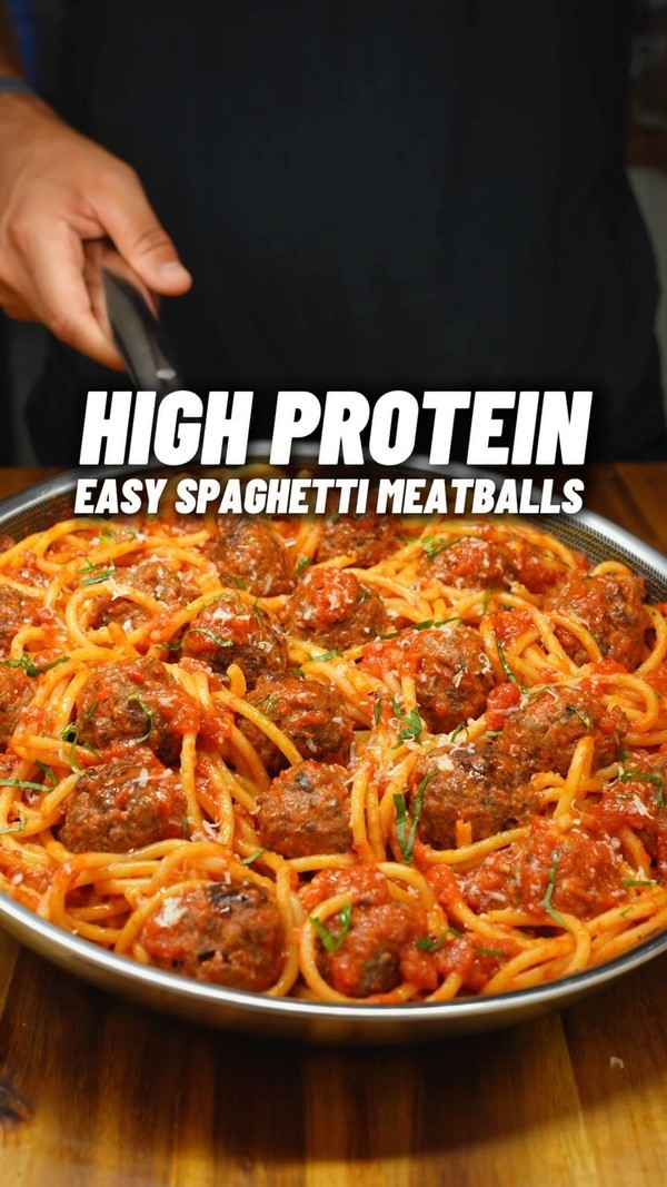 High Protein Spaghetti & Meatballs