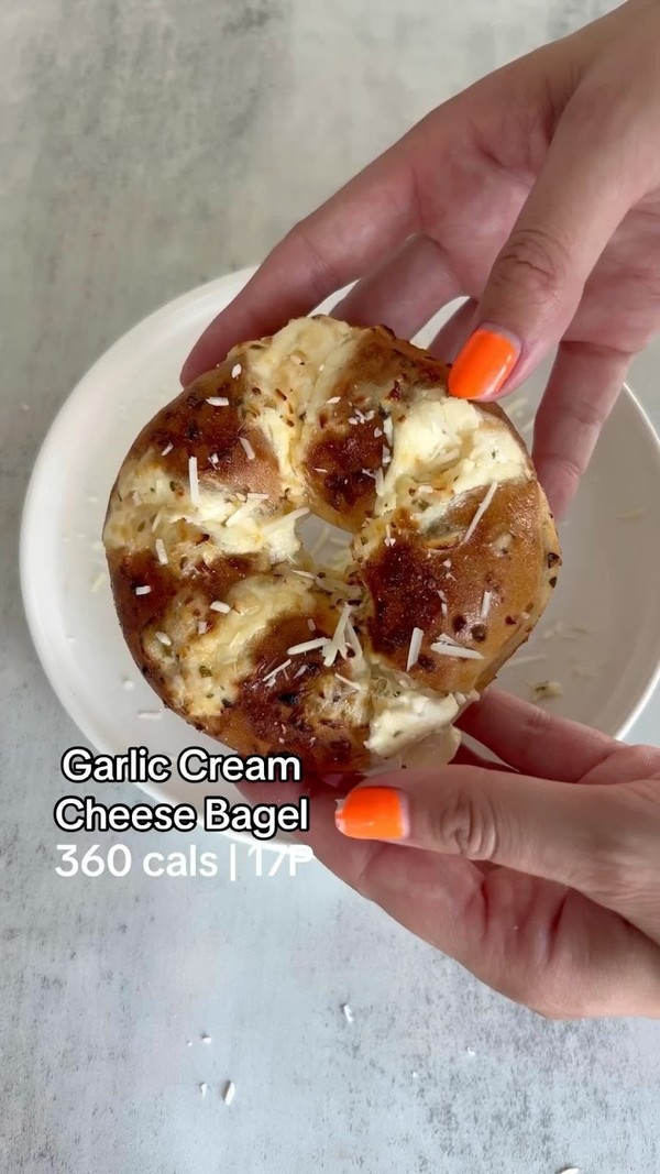 Garlic Cream Cheese Bagel