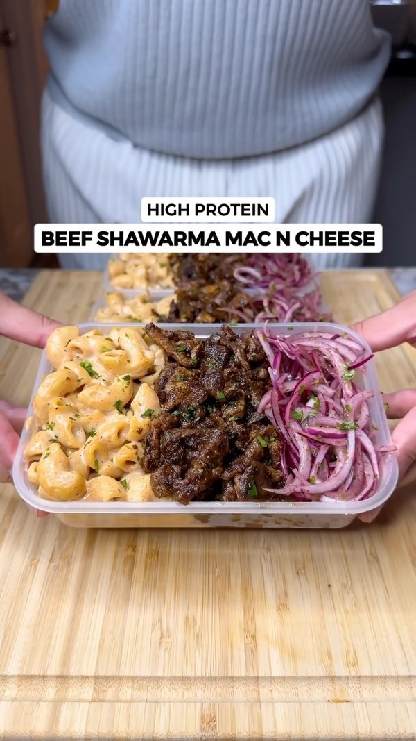 High Protein Beef Shawarma Mac n Cheese