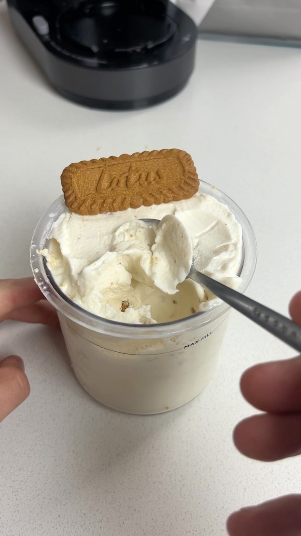 White Choc Biscoff Protein Ice Cream