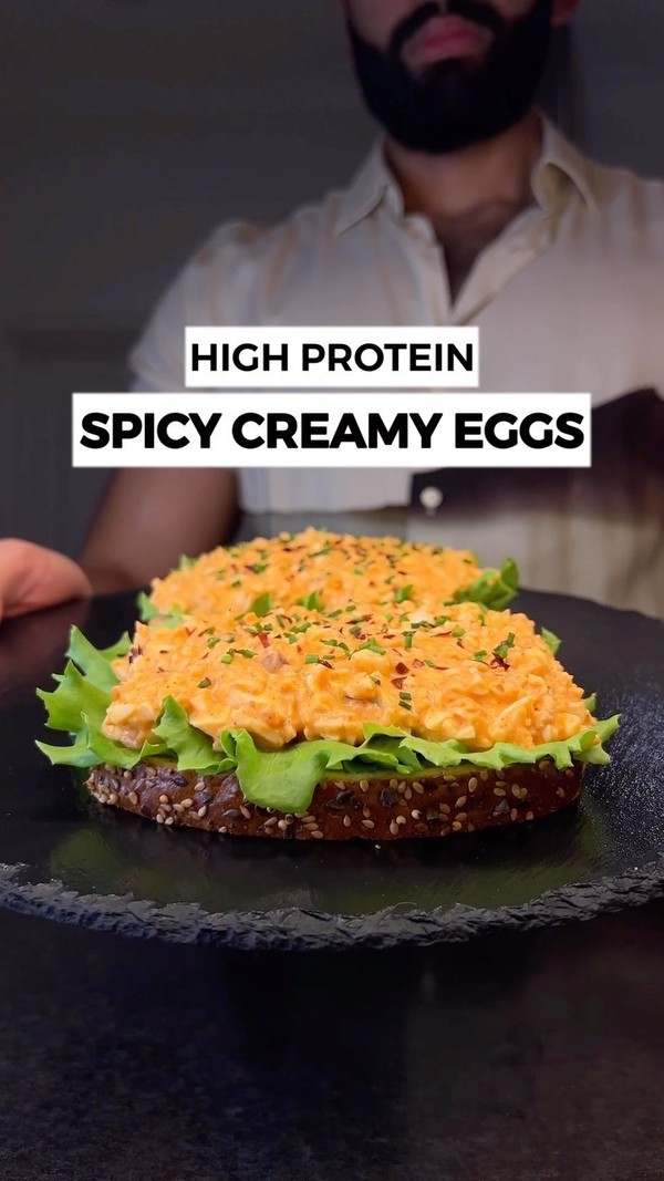 High Protein Spicy Creamy Eggs