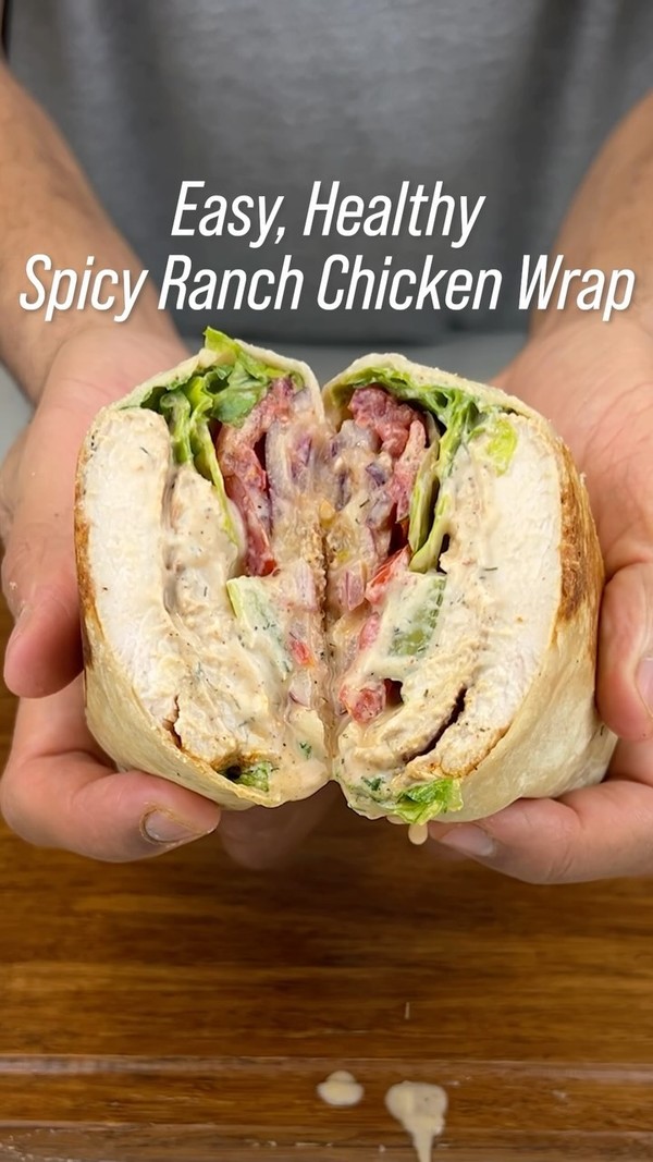 Easy, Healthy Spicy Ranch Chicken Wraps