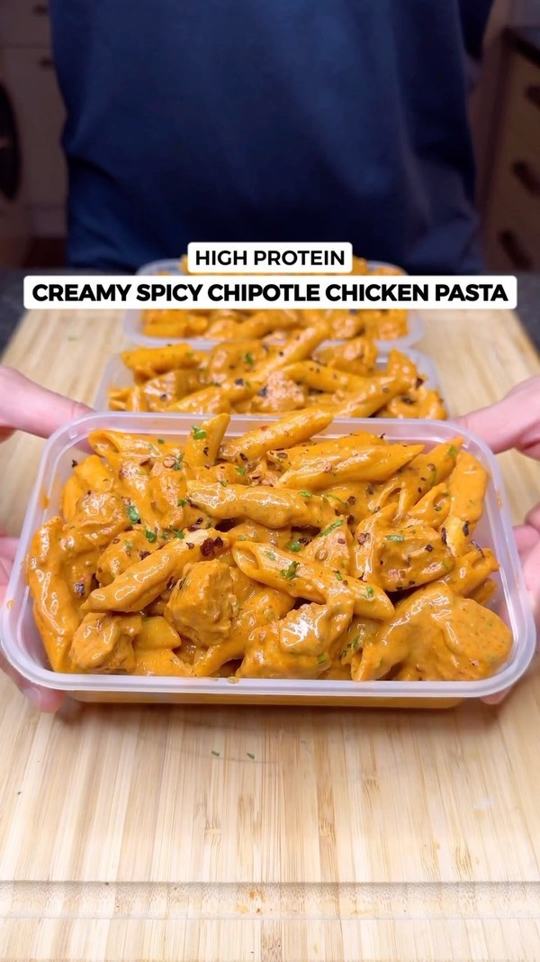 High Protein Creamy Spicy Chipotle Chicken Pasta