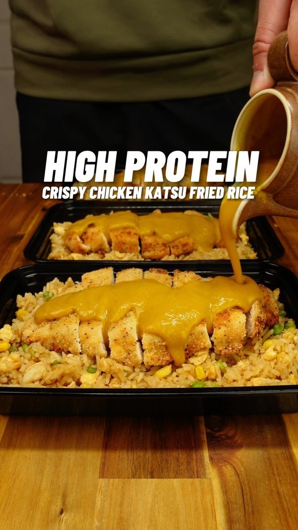 High Protein Crispy Chicken Katsu Fried Rice