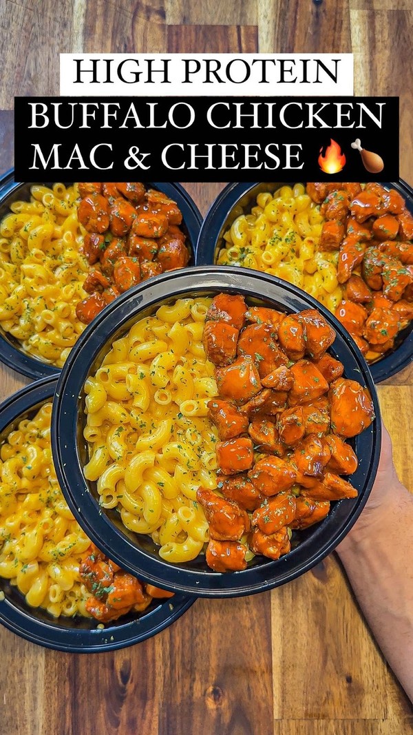 High Protein Buffalo Chicken Mac & Cheese