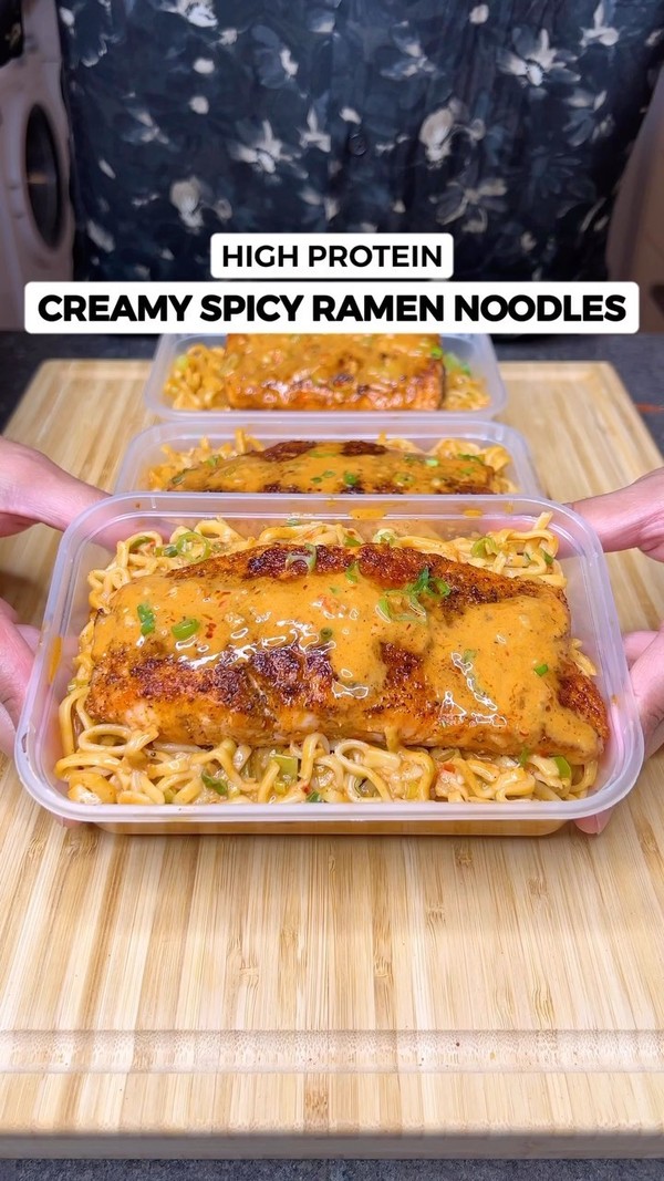 High Protein Creamy Spicy Ramen Noodles