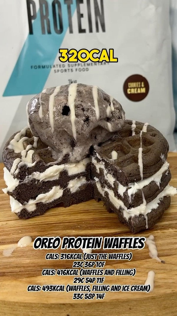 Oreo Protein Waffles