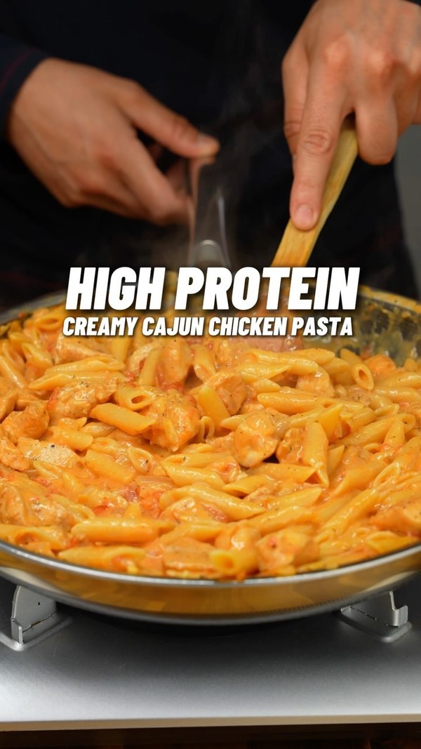 High Protein Creamy Cajun Chicken Pasta