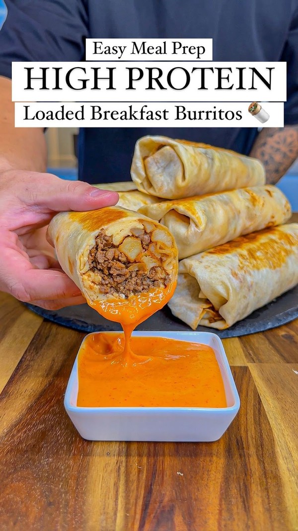 High Protein Loaded Breakfast Burritos