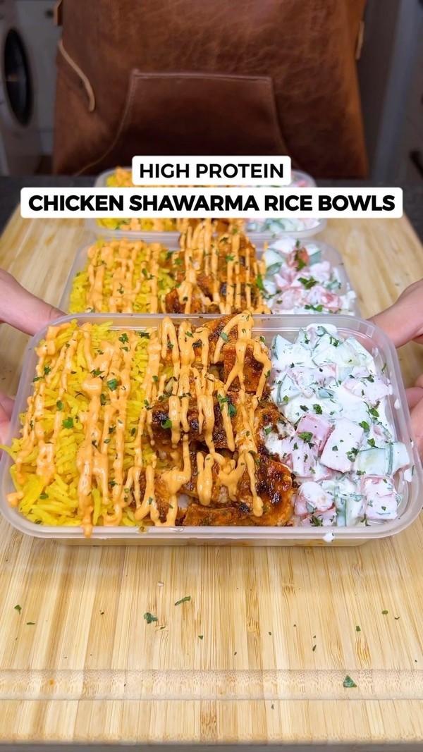 High Protein Chicken Shawarma Rice Bowls