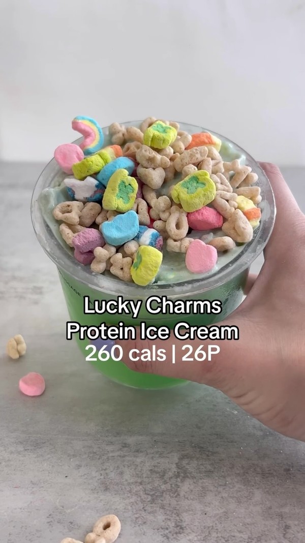 Lucky Charms protein ice cream