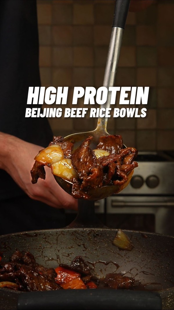 High Protein Beijing Beef Rice Bowls