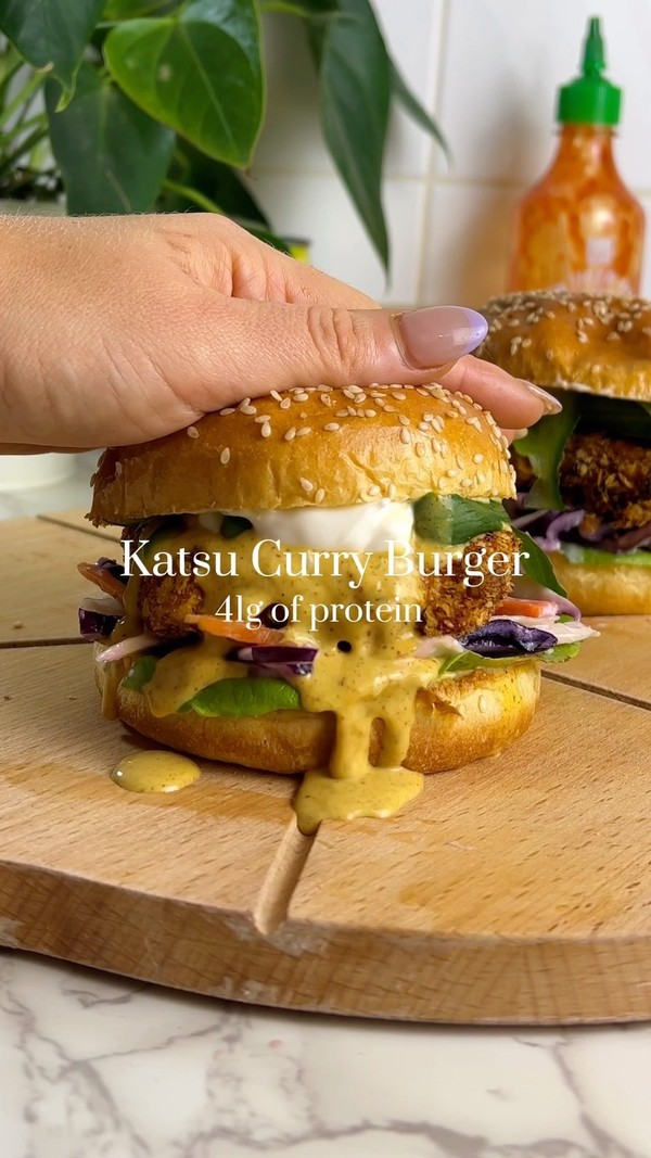 High Protein Katsu Curry Burger
