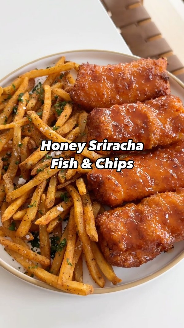 honey sriracha fish & chips