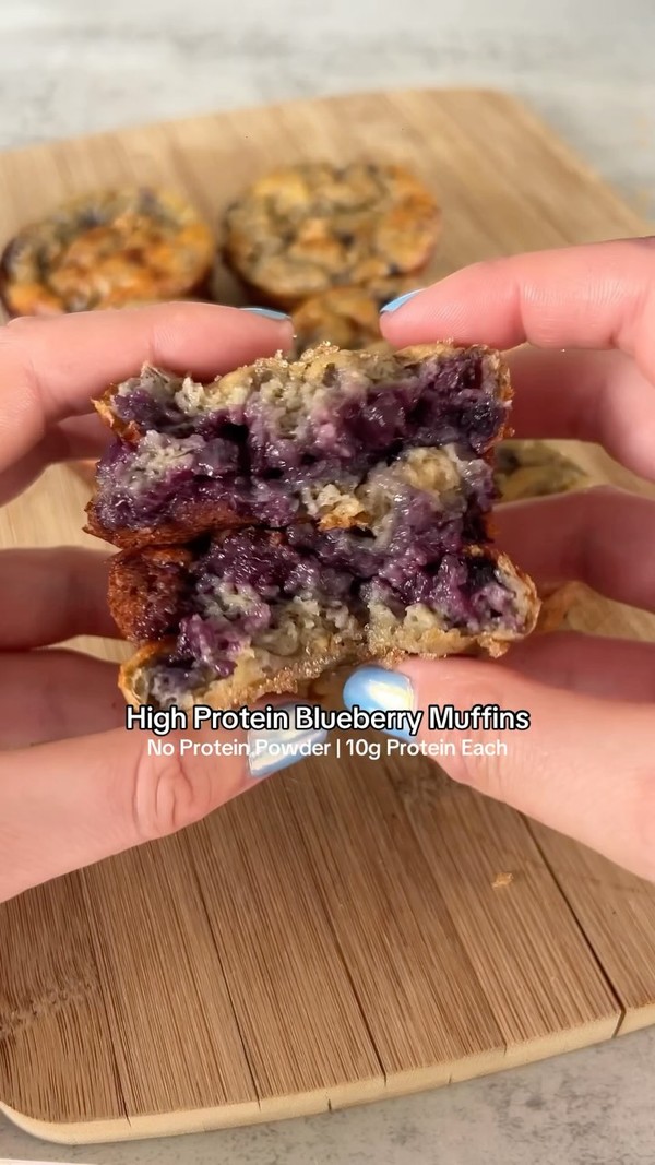 High protein blueberry muffins