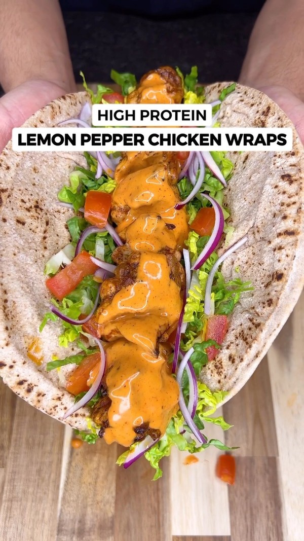 High Protein Lemon Pepper Chicken Wraps