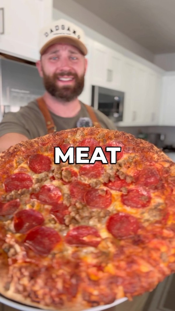 Three meat pizza
