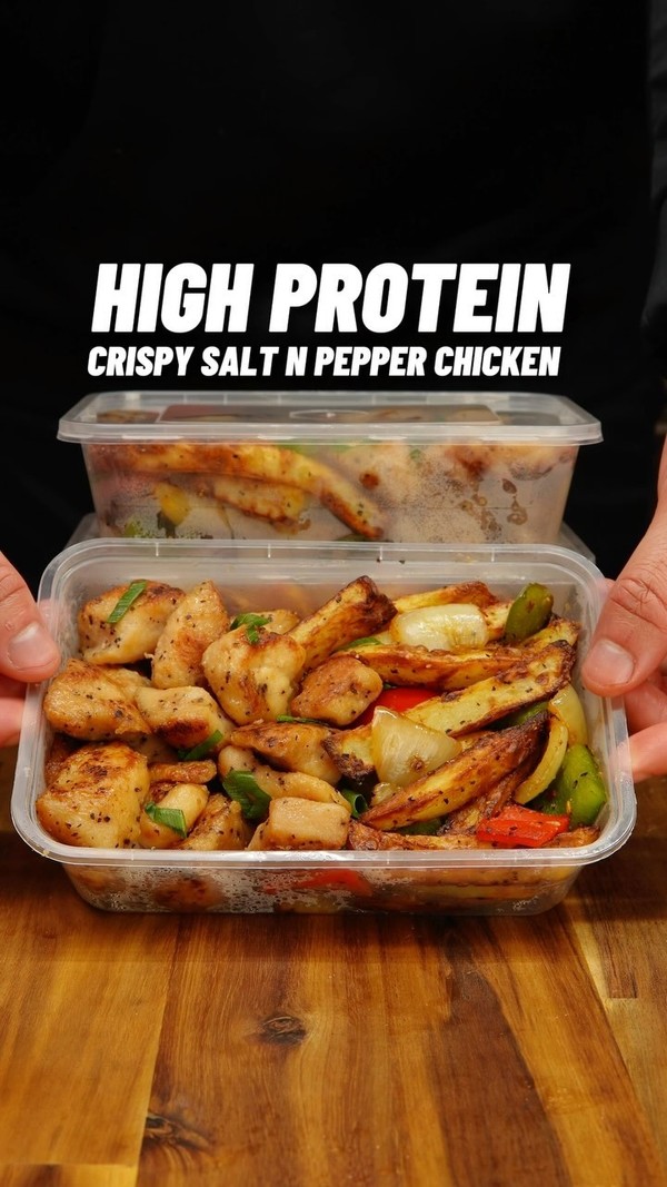 High Protein Crispy Salt & Pepper Chicken & Chips