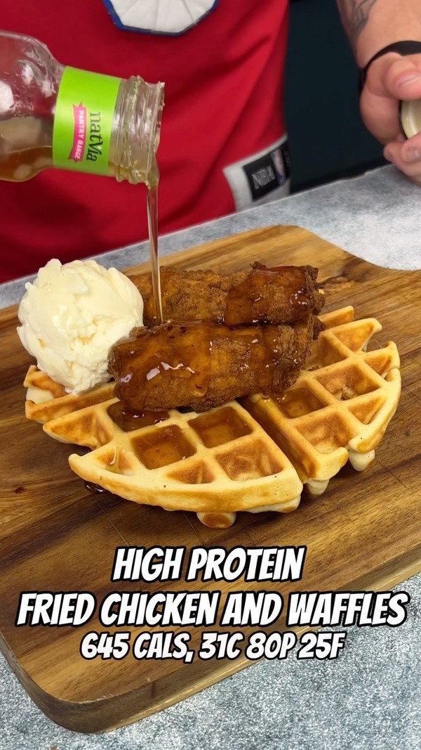 High Protein Chicken & Waffles