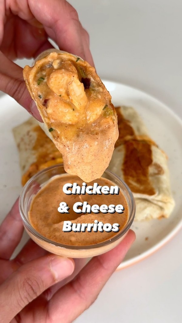Creamy Chicken & Cheese Burritos