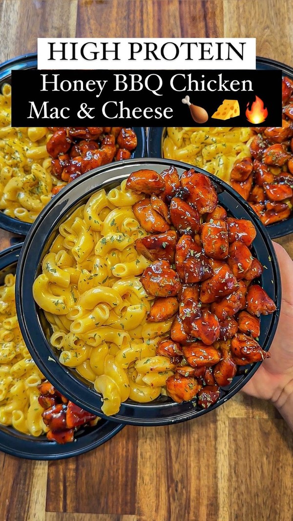 High Protein Honey BBQ Chicken Mac & Cheese