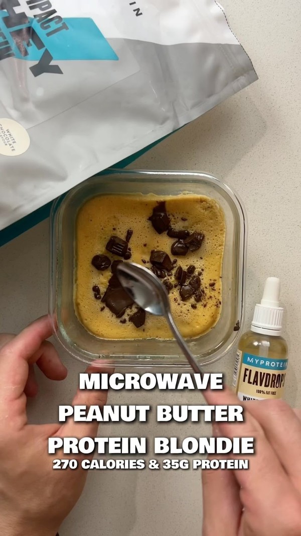 Microwave Protein Peanut Butter Blondie