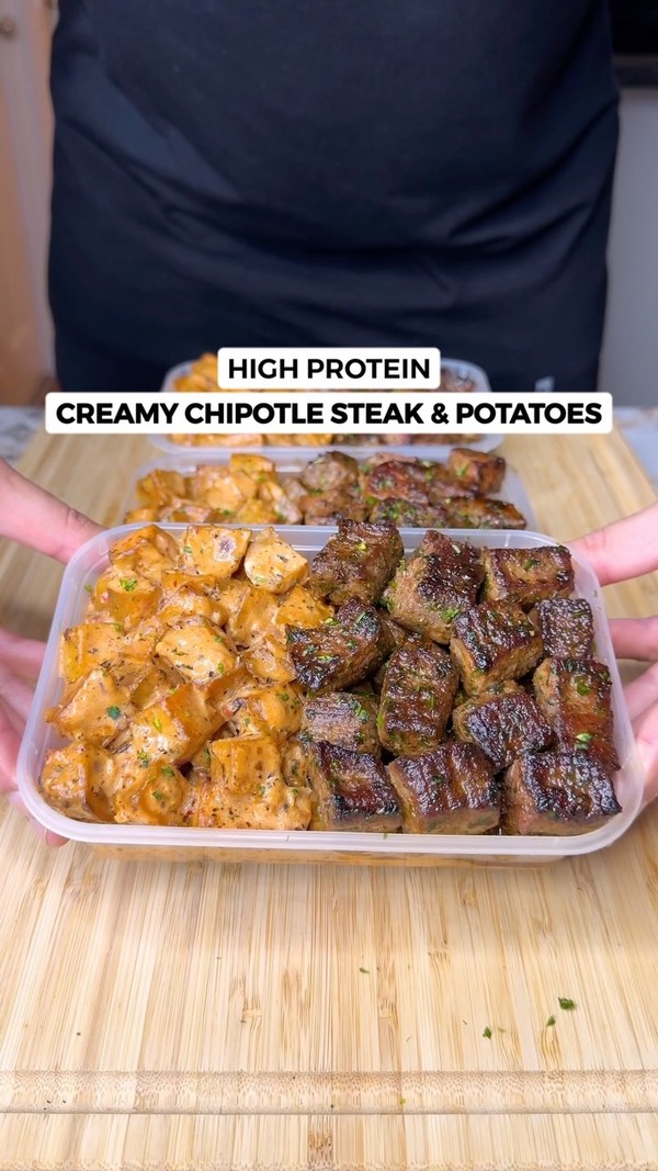 High Protein Creamy Chipotle Steak & Potatoes